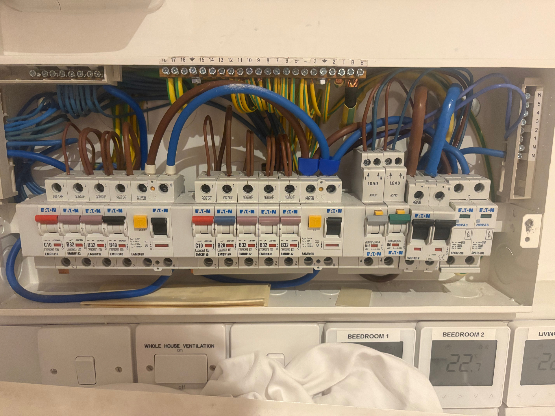 Eaton MCB and RCBO consumer unit installation