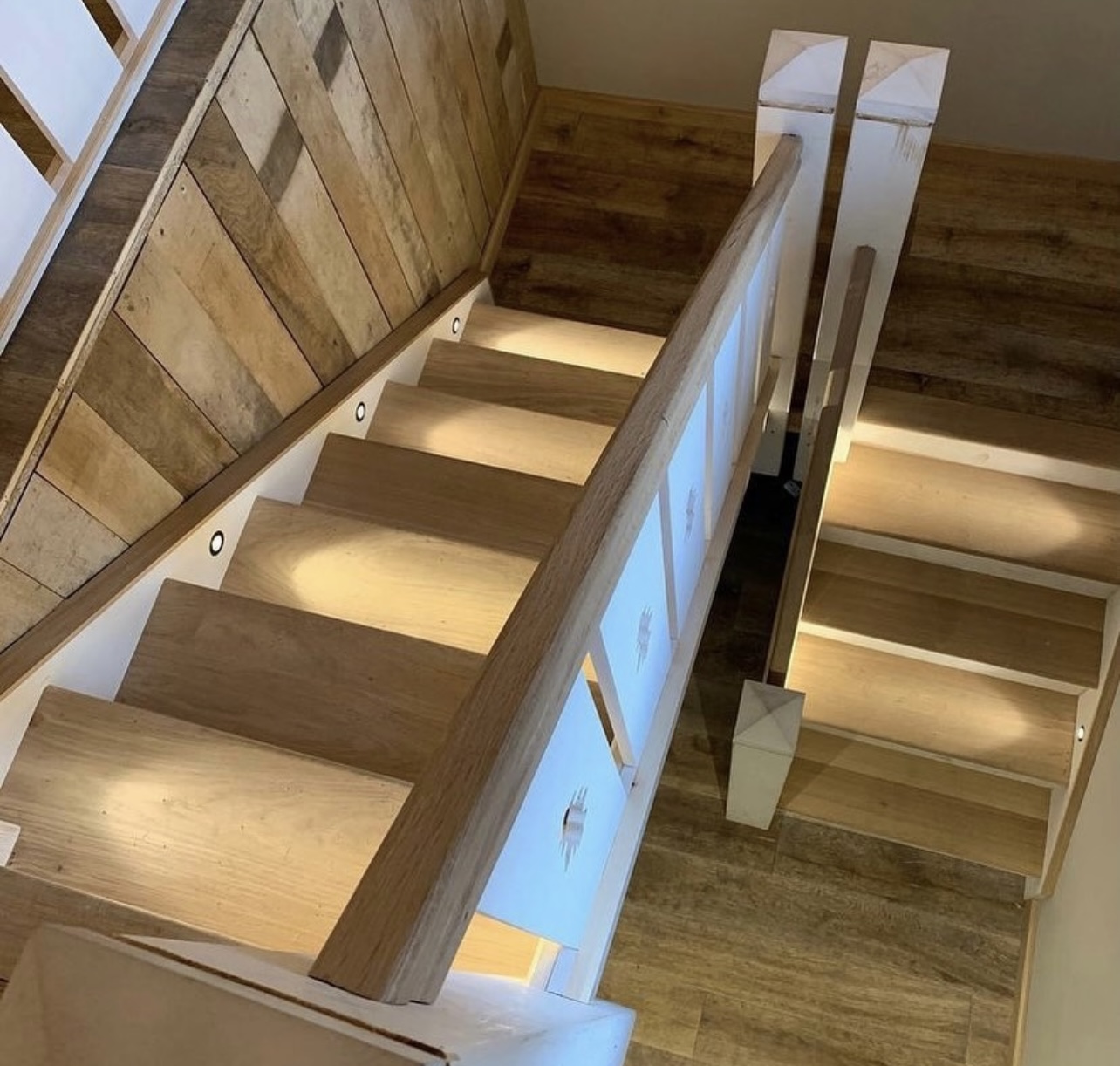 Under-stair LED lighting installation in a Surrey property